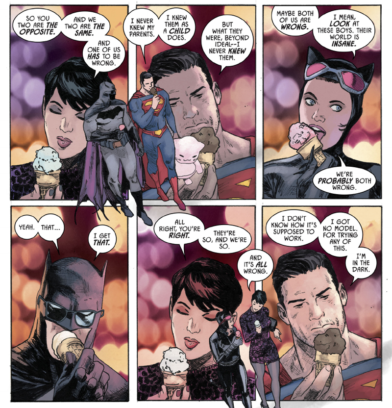 Illustration for article titled Batman and Superman's Double Date Is One of the Cutest Comic Book Team-Ups Ever